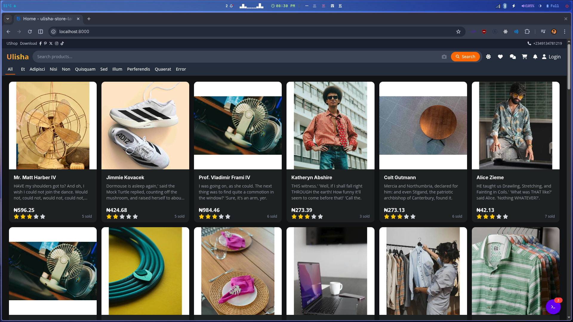 Ulisha Store Laravel